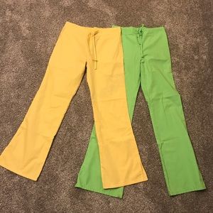 Set of 2 Cherokee XXS Drawstring flare scrub pants